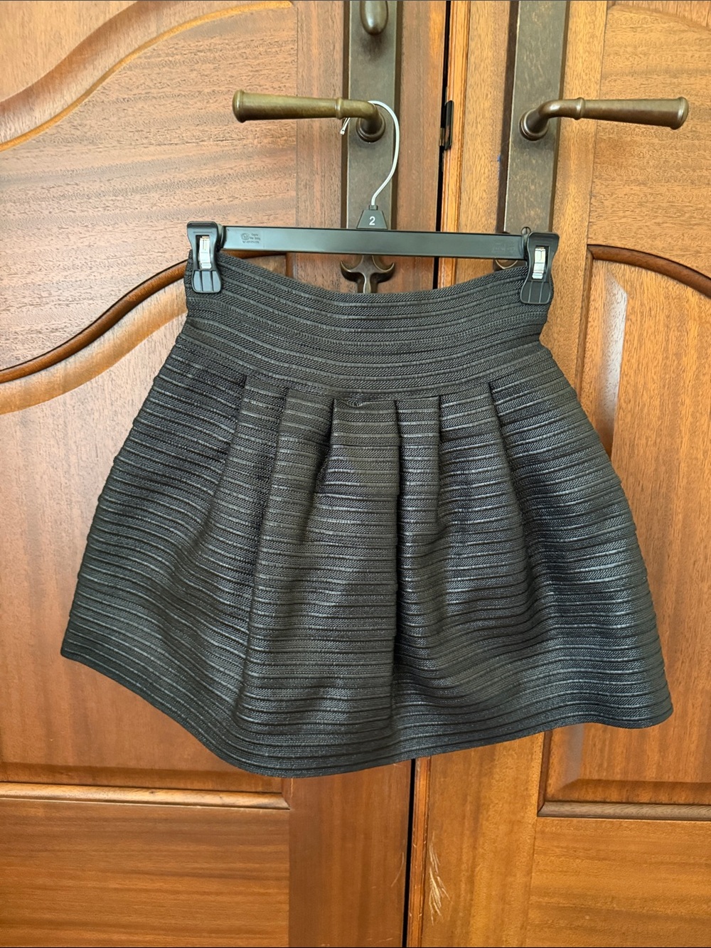 Pleated A-Line Black Women's Skirt